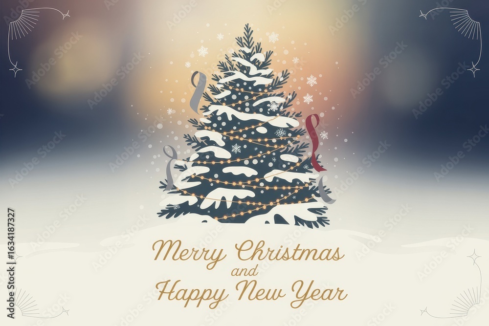 Fototapeta premium christmas tree with snow