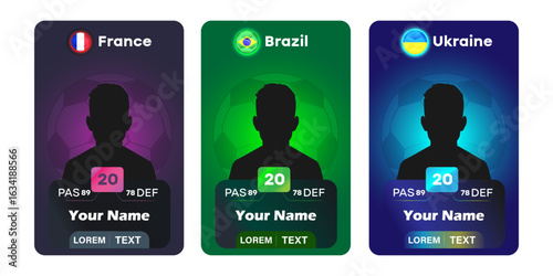football player card with countries