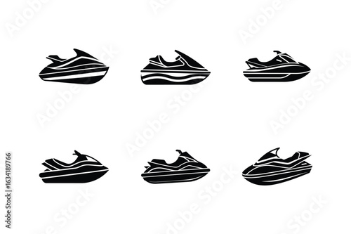 jet ski icon silhouette vector illustration
