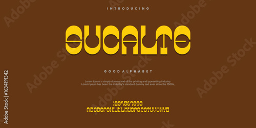 Sucalte Abstract Fashion font alphabet. Minimal modern urban fonts for logo, brand etc. Typography typeface uppercase lowercase and number. vector illustration