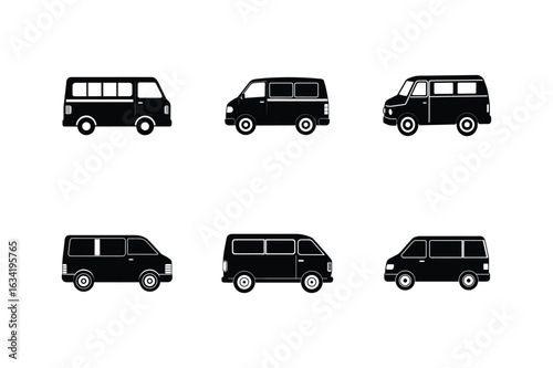 mini van silhouette vector illustration