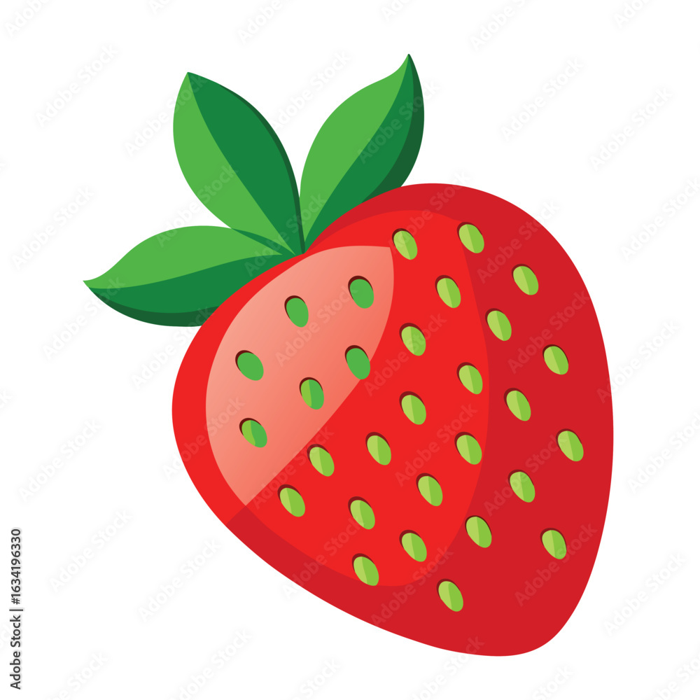 Obraz premium Strawberry fruit vector illustration.