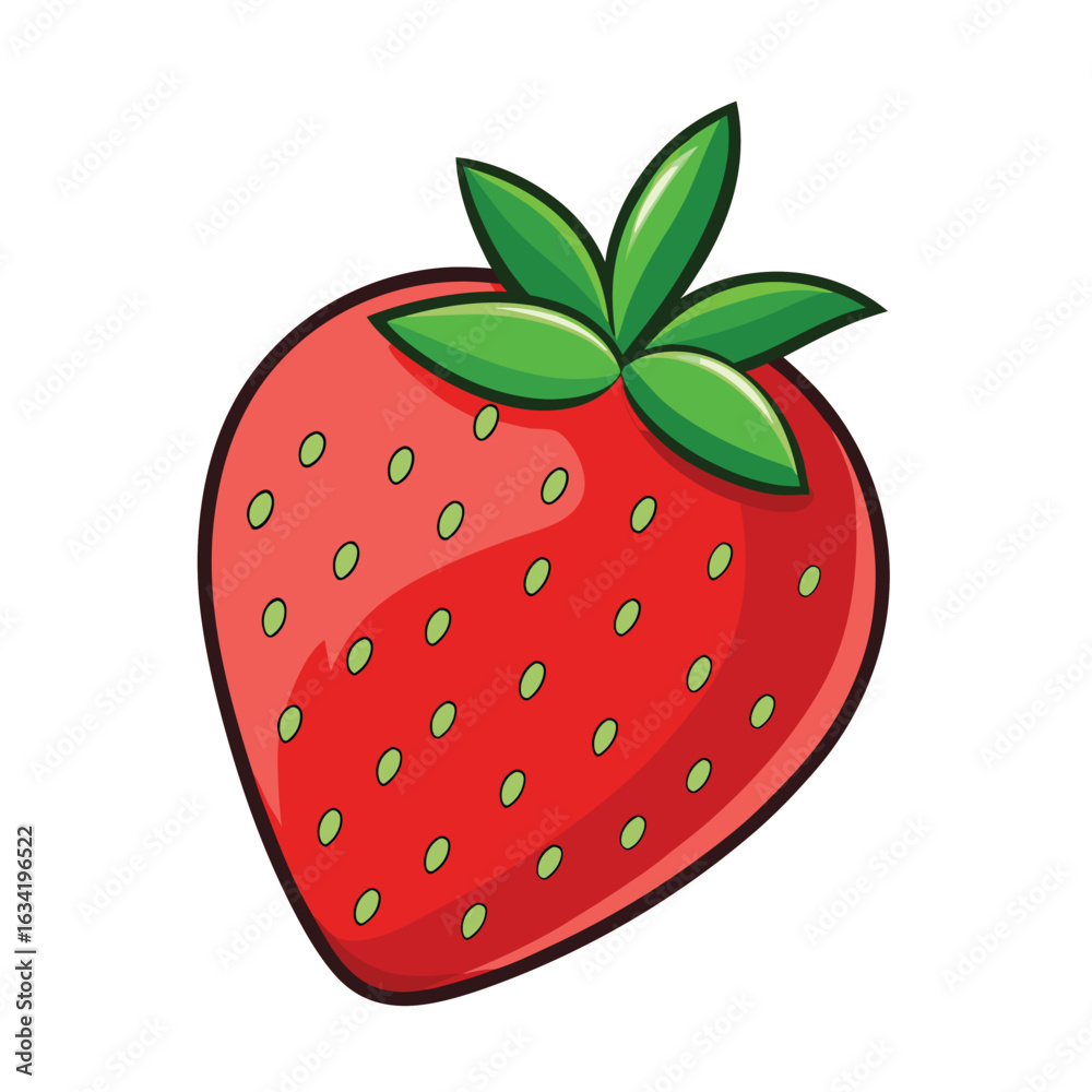 Obraz premium Strawberry fruit vector illustration.