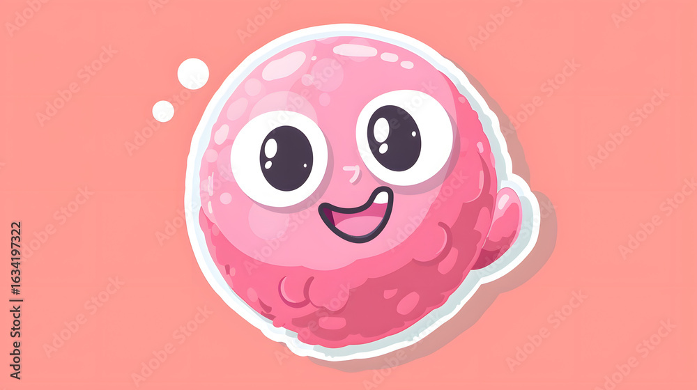 Obraz premium super cute mascot plush toy character round