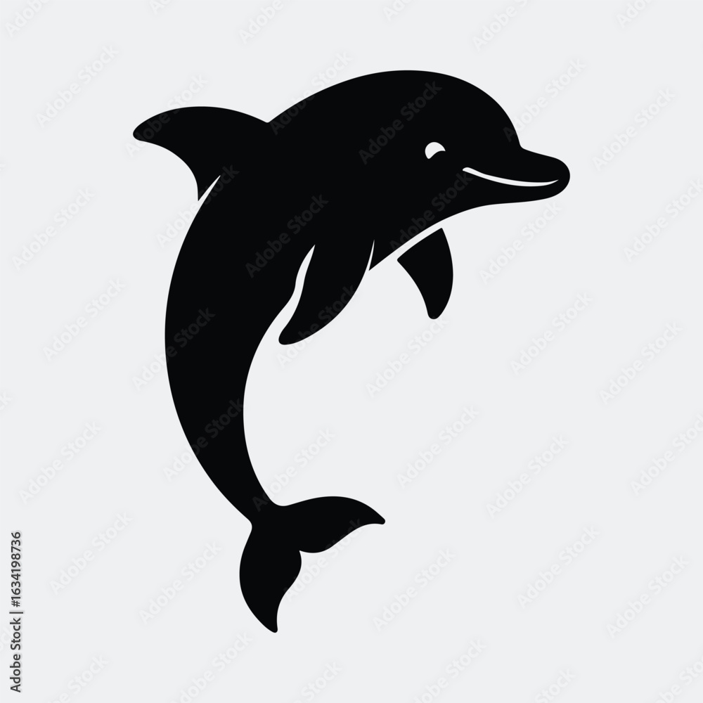 custom made wallpaper toronto digitalSilhouette of a playful dolphin jumping vector illustration