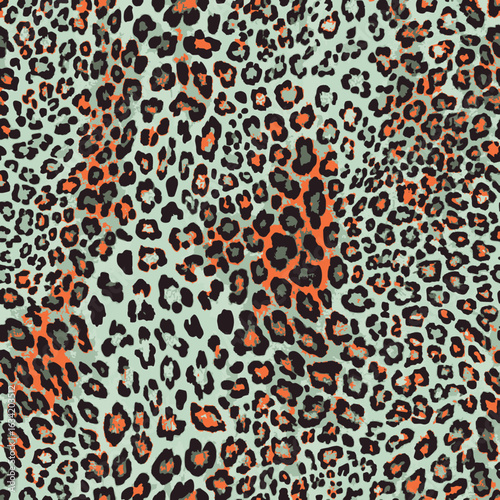 Trendy Elegant shape vector blurred earth skin tones trendy leopard animal skin wild life hand drawn seamless pattern wrapping paper decorative,  print canvas repeatable pattern, Fashionable Luxury 
