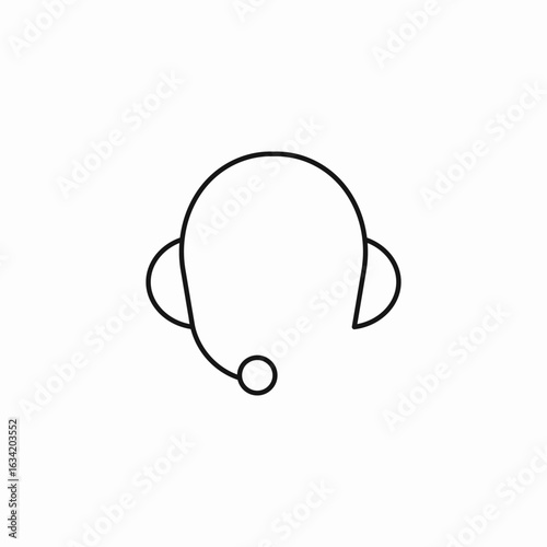 headset microphone support icon sign vector