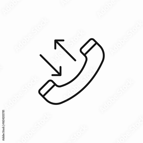 incoming outgoing call icon sign vector