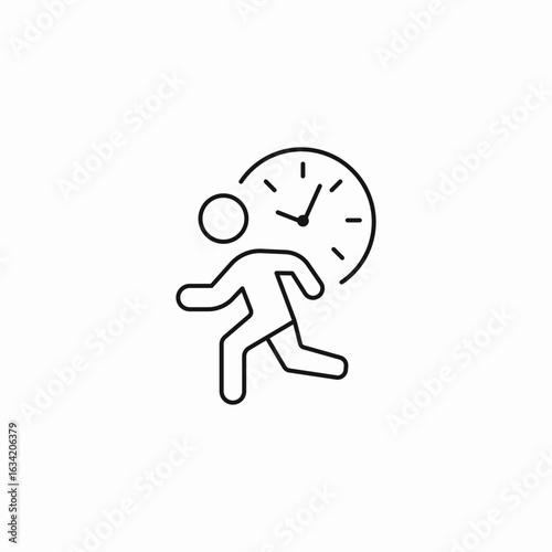 running against time icon sign vector