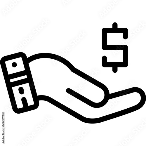 Hand holding dollar Icon