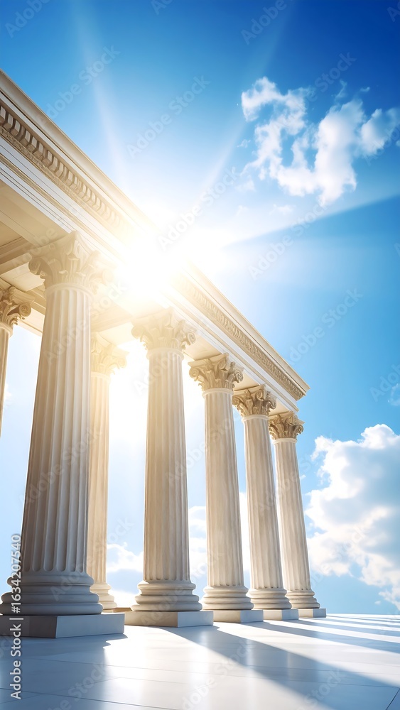 Fototapeta premium Ancient columns under a bright sun