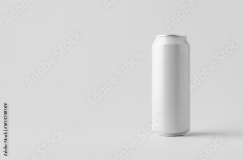 White large tall beer or soda aluminum can mockup.