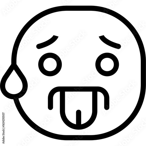 Face tongue sweat Icon
