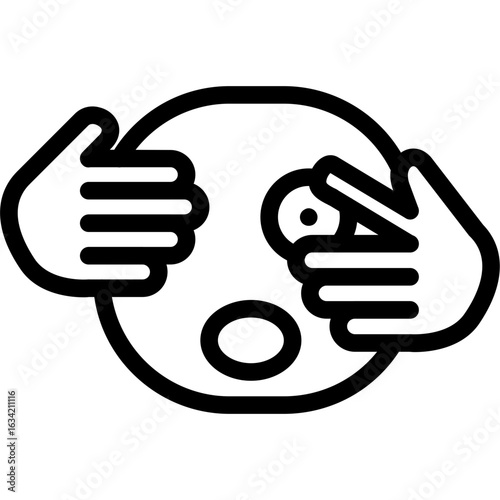 Face hand peeking Icon