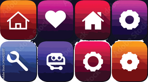 Abstract graphic icons set for digital applications