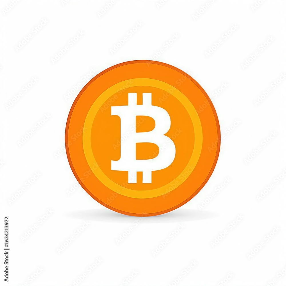 Bright orange bitcoin coin symbol Bright orange bitcoin coin symbol