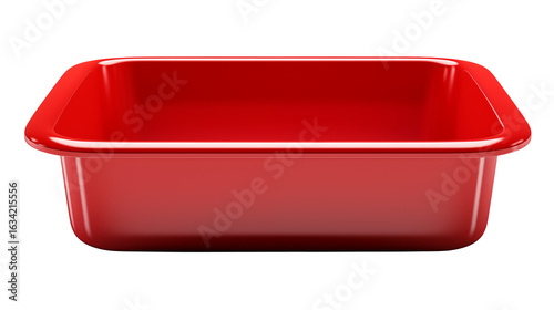 Versatile red plastic container ready for your product display or creative project needs now
