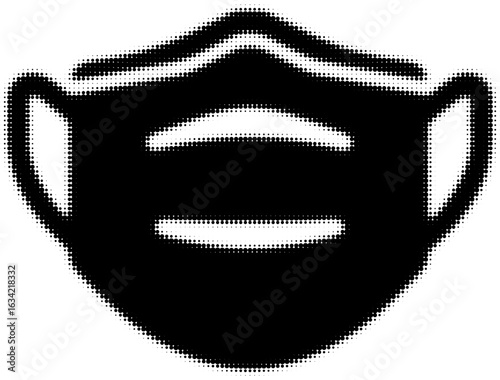Black silhouette of a medical face mask, concept of health
