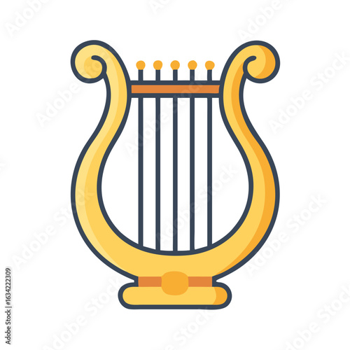 Harp's elegance shines through intricate design showcasing musical craftsmanship and vibrant artistic elements in cultural celebration