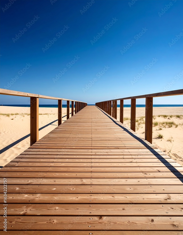 Fototapeta premium Wooden walkway leading to beach
