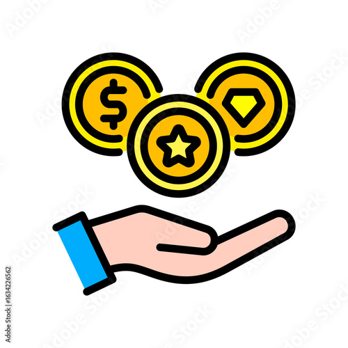 Digital Asset lineal color icon