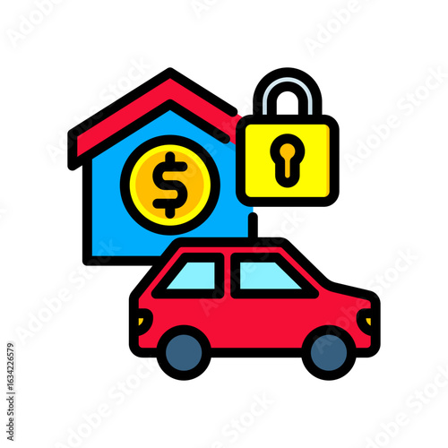 Fixed Asset lineal color icon