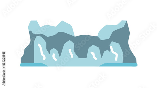 Majestic glacier formation with stunning ice peaks and flowing water showcases the beauty of nature in a serene landscape