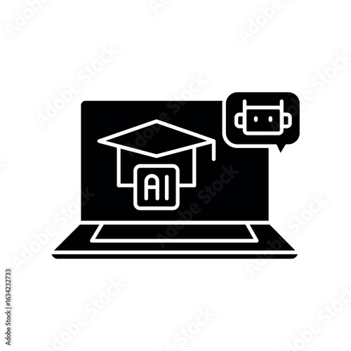 Adaptive Learning black flat icon.