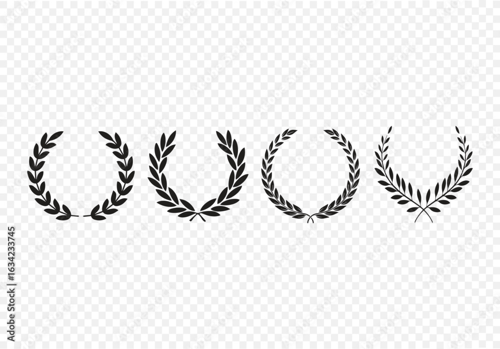 Obraz premium laurel wreath. simple empty wreath frame for award, certificate, trophy, and more. vector illustration on transparent background.