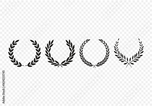 laurel wreath. simple empty wreath frame for award, certificate, trophy, and more. vector illustration on transparent background.