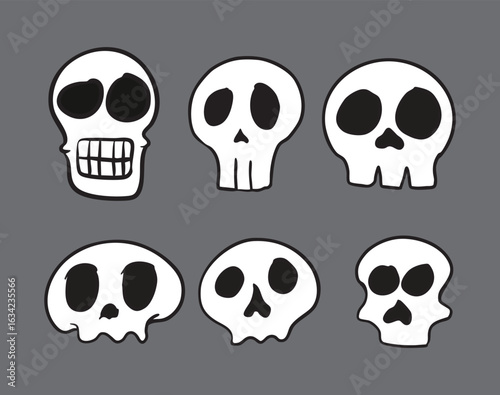 Cute Halloween Skull Illustration Collection
