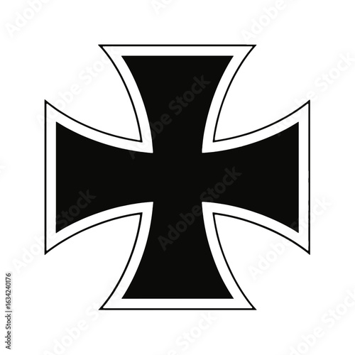 Black Iron Cross Symbol on Black Background military