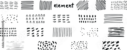 Line and Texture Doodle Elements Set – Lines, Dots, Stripes, Fun, Minimal, Isolated, Decorative, Vector, Outline, Pattern, Graphic, Sketch, Simple, Hand Drawn, Elements