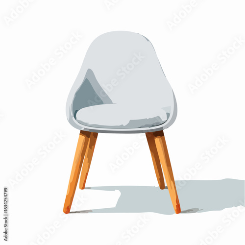 Moderner Stuhl mit Holzbeinen