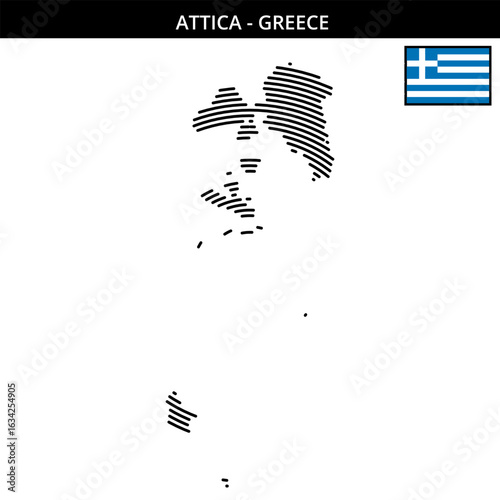 Принти на полотні attica map highlighting greece rich heritage