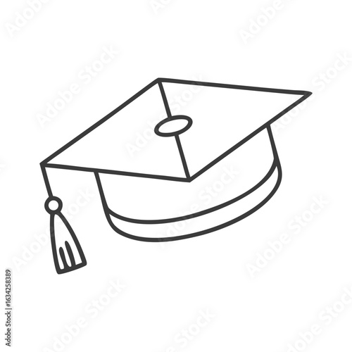 Graduation cap vector icon. graduation cap icon illustration. university or college graduation hat icon, student graduation cap diploma, vector illustration