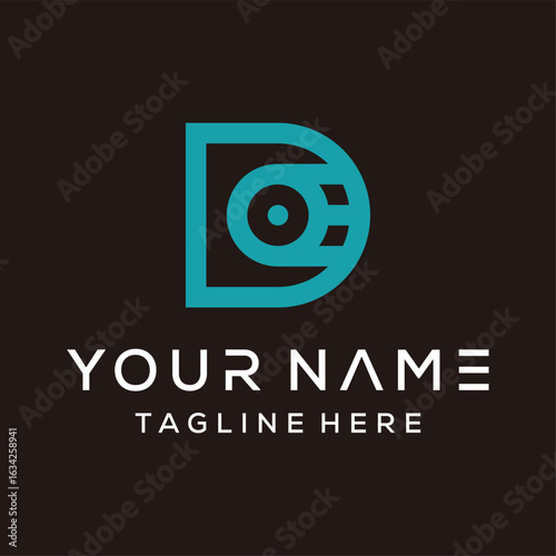 initial letter D wallet logo design inspiration