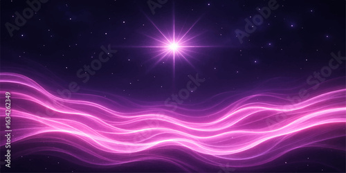 Abstract blue space background with glowing stars galaxy night sky cosmic design