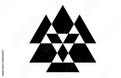 Abstract Triangle Fractal Art: Minimalist Black & White Wall Art for Modern Living Spaces