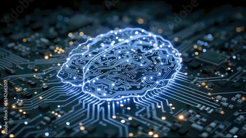 A network of electronic tracks and chips that connect the 