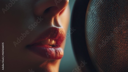 Vocalist recording a song