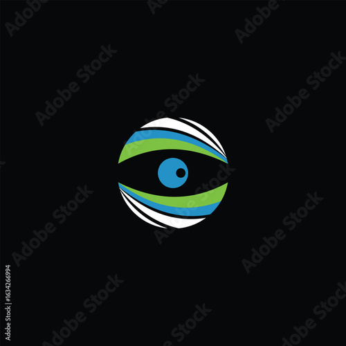 Creative visual representation, a stylized eye symbol with abstract vibrant design.