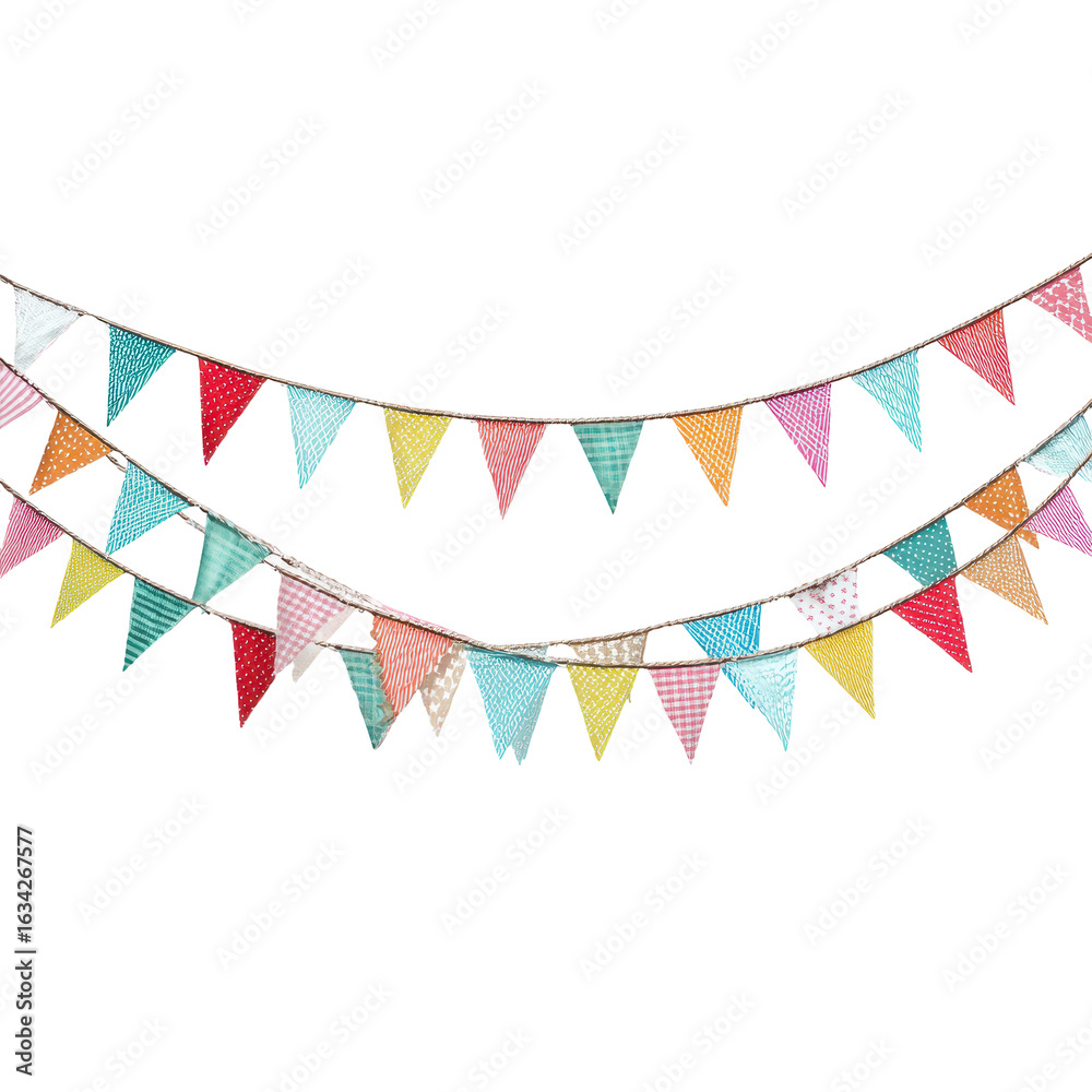 Obraz premium Colorful decorative bunting adds charm to a festive celebration in a bright setting