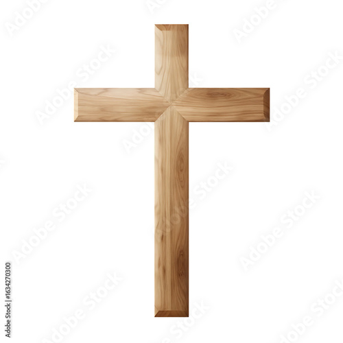 Wallpaper Mural Wooden christian cross isolated on white background isolated on a transparent background Torontodigital.ca