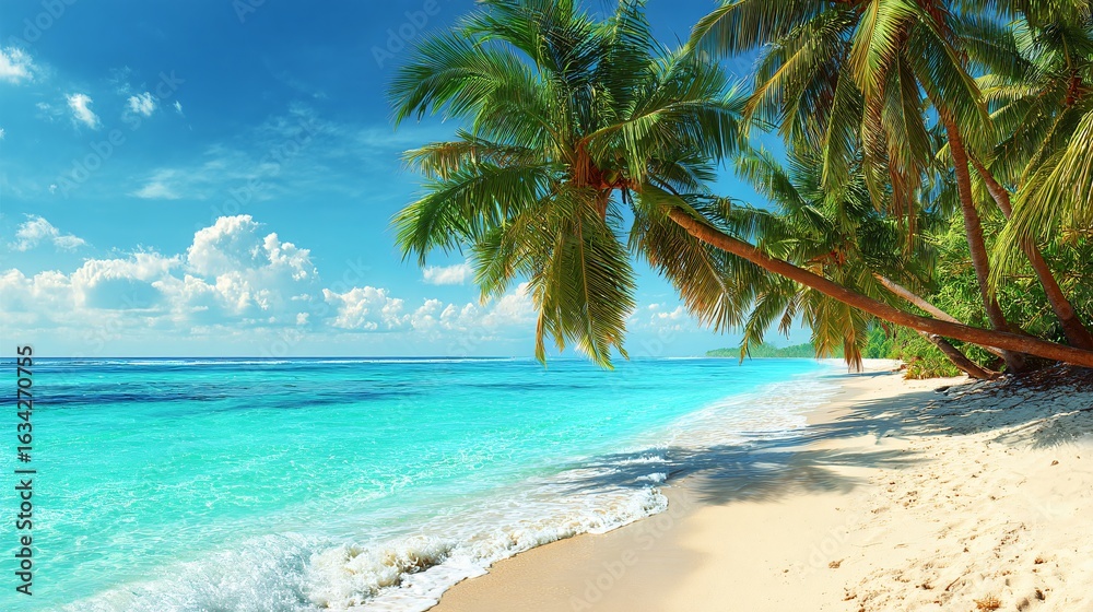 Obraz premium Sunny Tropical Beach Vacation Escape - Artistic Summer Holiday Image