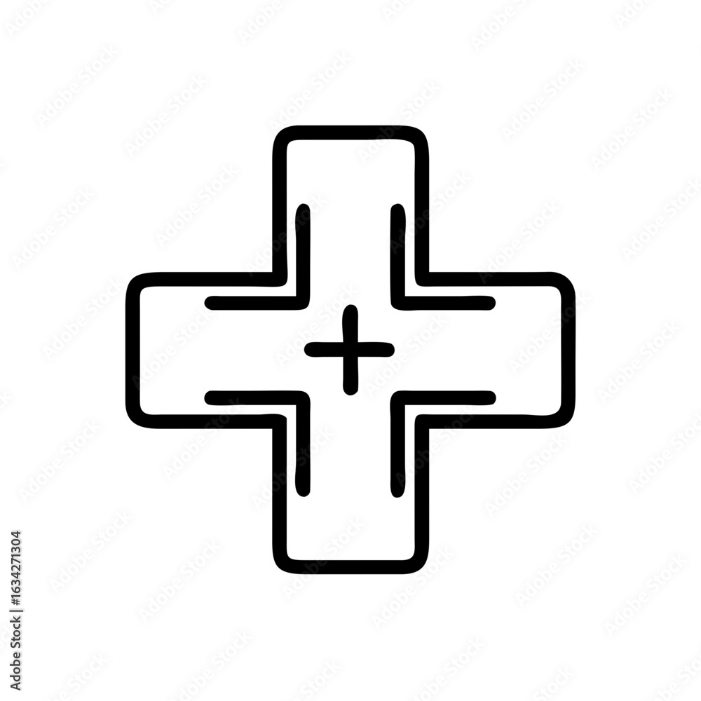 Obraz premium Pharmacy pharmacy cross- symbol icon transparent background