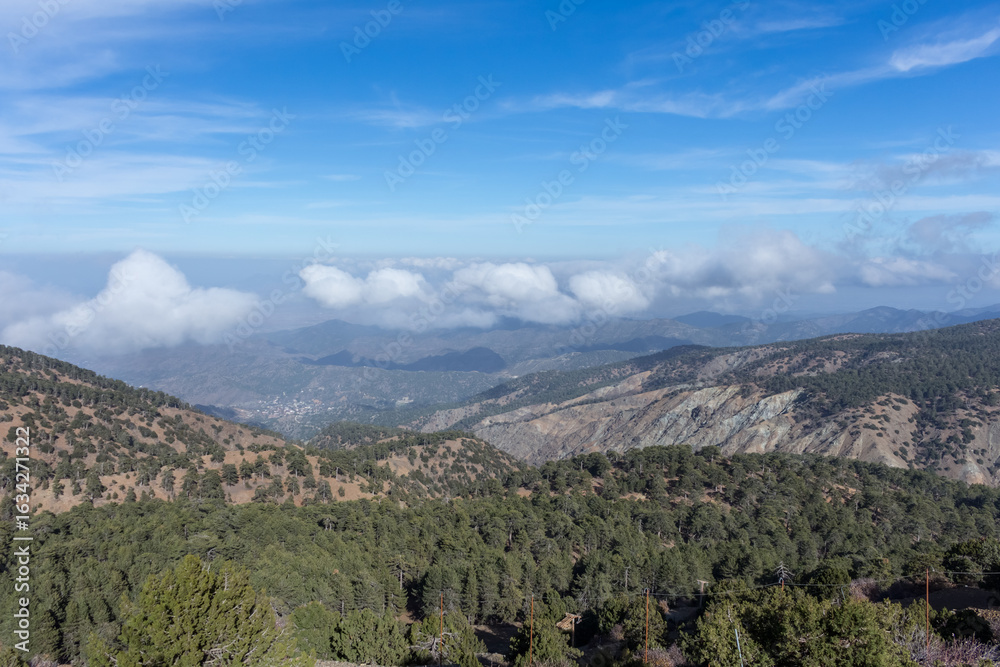 Obraz premium view from Mount Olymbos in Cyprus
