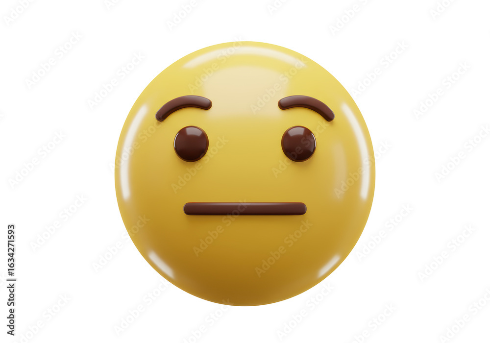 Fototapeta premium Isolated Neutral Expression Emoji