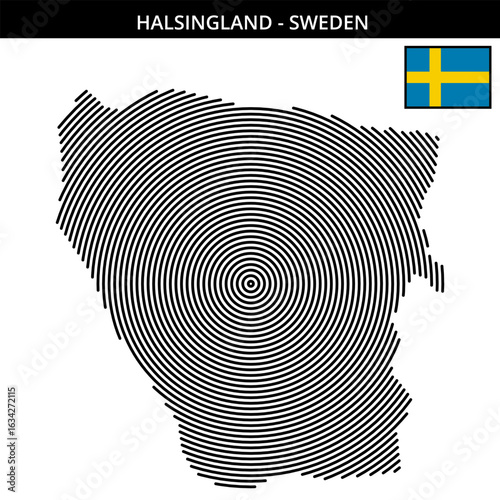 Maps of halsingland sweden with geographical highlights