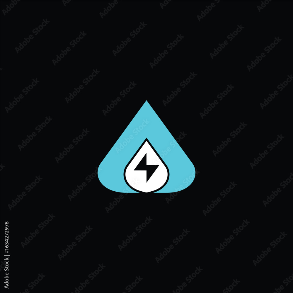 Fototapeta premium Innovative water energy logo design representing sustainable technology